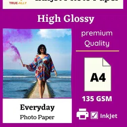 High Glossy Photo Paper A4 Size - 135 GSM | Fast drying series (A4-100 sheets) Unruled A4 135 gsm Photo Paper-picture-17