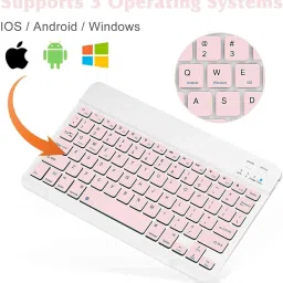 Astrill Wireless Bluetooth Keyboard and Mouse Combo, Slim LED Keyboard for iOS/Android Wireless, Bluetooth Standard Multi-device Keyboard Compatible with Desktop, Laptop, Tablet image 2