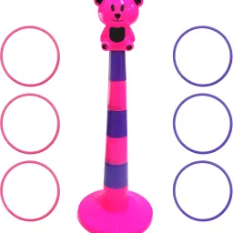 2 in 1 Hoopla 6 Rings Toss Game Plastic Multicolor for Kids 3+ Years-picture-35