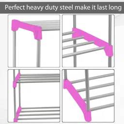 saklak 4 layer bookshelf for home office bookcase pink rack Plastic Open Book Shelf image 4