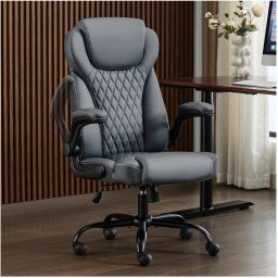 High Back Leatherette Office Chair Adjustable Armrests, Wheels Leatherette Office Adjustable Arm Chair-picture-45