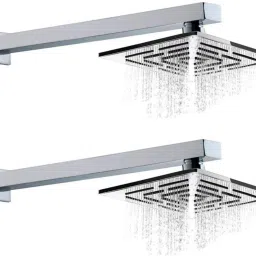 6x6 Inch Amaze Rainfall Overhead Shower With 15 Inch Long Arm - Set of 2 Pieces Shower Grab Bar-image-68