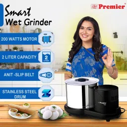 premier SMART 200 W PG 512 Wet Grinder 230 V Wet Grinder with Coconut Scraper and Dough Kneader Attachment image 4