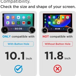 spartan shield Screen Guard for DIAMOND 2K 10.1 INCH [with Button Hole] Android Car Stereo System || Infotainment Display MATTE Protector || Aftermarket TouchScreen Music Audio Player Accessory 2025 [Not Tempered Glass] image 3