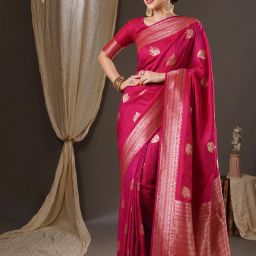 Woven Banarasi Silk Blend Saree-image-15