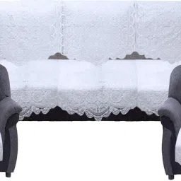 Cotton Floral 3+1+1 Seater Sofa Cover-image-2