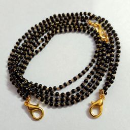 Without Pendent small black beaded 18 inch mangalsutra chain Alloy Mangalsutra-image-4