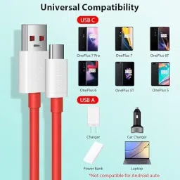 Urban Dynamo USB Type C Cable 10 A 1 m copper braiding USB Type C Cable 10 A 1 m TPE ORIGINAL 120W/100W/80W/65W/44W/33W DASH WARP FAST CHARGING CABLE FOR SUPER VOOC, SUPER DART, FLASH, TURBO, WARP, DART USB to TYPE C image 2