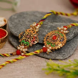 ecraftindia Designer D1209 Assorted RakhiSet image 2