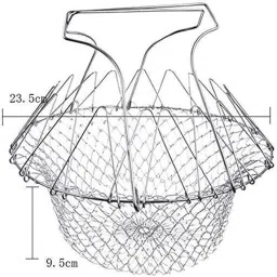 parvluxe 2-in-1 Chef Basket | Multipurpose Folding Frying & Steaming Basket Collapsible Deep Frying Basket image 3