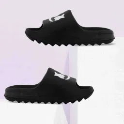 Pack of 1 Men's Stylish Treding Light Weight Comfortable Waterproof Black Color Men Slides-image-51
