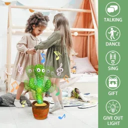 shribalajitoys Dancing Talking Cactus Plush Toy for Baby Mimicking, Singing, Repeating image 4