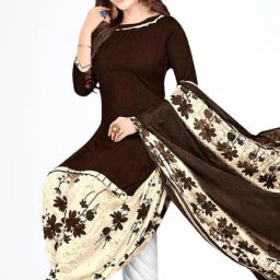 Unstitched Crepe Salwar Suit Material Printed-image-9