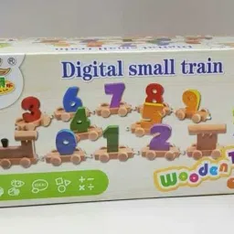 little mind Wooden Numbers Colorful Train, Vehicle Pattern 0 to 9 Number For kids image 3
