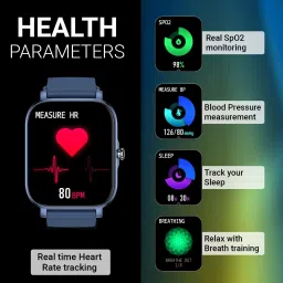 CrossBeats Ignite LYT MAX 1.9" Display, HR & BP Monitor 100+ Watch Faces, In- Built Games Smartwatch image 3