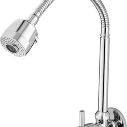 prestige Dove Flexible Sink Cock for Kitchen with Spout Rain Spray and Flange Sink Tap Faucet-picture-7