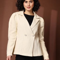 pluss Women Solid Mandarin Casual Blazer-picture-26