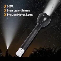 L6950 Long Range Kisan Torch 100w Range 1 Km + 25 Hours Battery Life, Black Torch-19