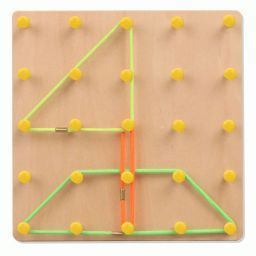 plus shine Montessori Wooden Geoboard with Rubber Band Graphical Math Pattern Blocks Puzzle image 5
