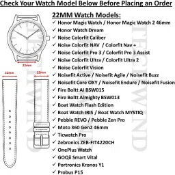 TECHWIND 22MM Classic Silicon (CHECK MODEL LIST) Combo Pack of 2 Belt Smart Watch Strap image 4