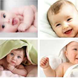 Set of 4 Cute Baby Combo Posters | Smiling Baby Poster | Poster for Pregnant Women | HD Baby Wall Poster for Room decor (12x18-Inch, 300GSM Thick Paper, Gloss Laminated) Photographic Paper-36