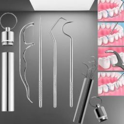 Stainless Steel Teeth Cleaning Tools – 7-Piece Dental Kit-image-93