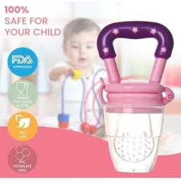 qpk 2pcs Fruit Nibbler withExtra Mesh, Soft Pacifier/Feeder, Teether For Baby Feeder Teether and Feeder image 3