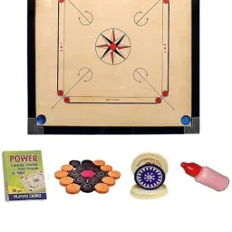 GLOSSY CARROM BOARD(32 INCH) WITH WOODEN COINS,POWDER AND COINS 87 cm Carrom Board-image-95
