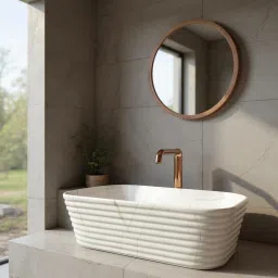 Premium Designer Ceramic Wash basin Bruno(M02-Matt) with Waste pipe & Coupling (20x15x5)(M02-Matt) Table Top Basin-image-14