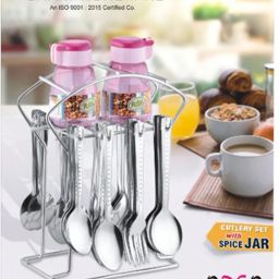 troozy Oreo Cutlery Set with Stand Holder for Spoon and Fork Set Stainless Steel Cutlery Set image 2