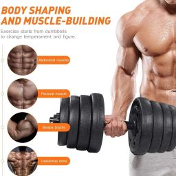 wilora 10 kg Dumbbell Set | 4x2.5kg Plates, Rods & Connector Adjustable Dumbbell Home Gym Combo image 3