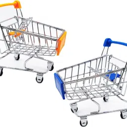 2 Piece Mini Shopping Cart Supermarket Handcart Shopping Utility toy Luggage Trolley-image-14