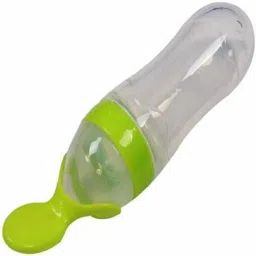 Baby Food Grade Silicone Squeeze Food Feeder with Spoon - Silicon-27