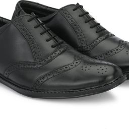 100 % Genuine Leather Lace Up For Men (Black) Brogues For Men-73