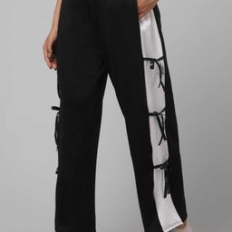 classi kaari Women Striped Black Track Pants-picture-35