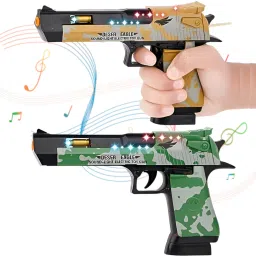 Desert Eagle Gun Toy, Sound-Light, Target Projection, Telescopic Barrel [Pack 1]-17