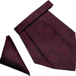VOICI Paisley Design Magenta color pocket square and Cravat-image-64