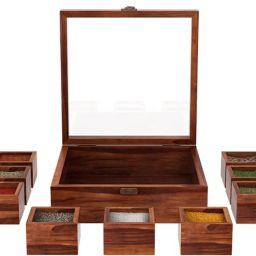 Spice Set Wooden, Glass-picture-13