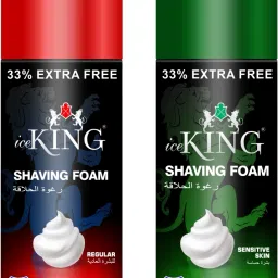 SHAVING FOAM (Red & Green) for sensitive and Regualr skin type(Pack of 2)|800gm|-15