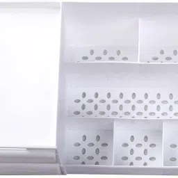 1 Compartments Plastic Multi-Compartment white Makeup Organizer with Drawers-image-85