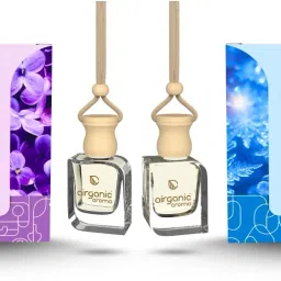 Combo: Lavender & Snow Smog Essential Oils in Glass Bottle with Diffuser Lid Car Freshener Diffuser-18