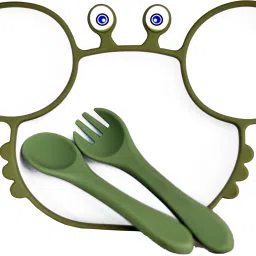 Cute Crab Silicone Suction Plate for Babies &Toddlers Food Grade Silicone Set- Silicon-image-28