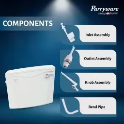 parryware Slimflush Tip Top Polypropylene Cistern set of 1 pic 584 Side Handle Flush Tank image 2