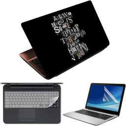 Finest 3 in 1 Laptop Skin Decal Vinyl Pack 15.6 inch with Screen Guard and Silicone Keyboard Protector - Printed Need Some Relief Combo Set-picture-21