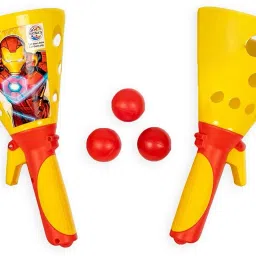 Toy Mall click & Catch Plastic Twin Ball Indoor & Outdoor Game Yellow-12