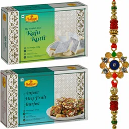 haldiram's Nagpur Kaju Katli 500 g, Anjeer Dry Fruit Burfee 500g With Premium Rakhi Assorted Gift Box-picture-35