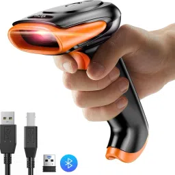 OnlyU Wireless 2D&1D (Bluetooth+USB+2.4GHz) Barcode Scanner(QR Code) inbuilt Battery Induction Scanning with Built-in Illumination Light (1 Year Warranty) 2D Camera Barcode Scanner-34