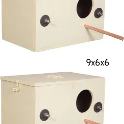 Breeding box for Budgerigar Budgies and lover bird size 9*6*6 set of 2 Nest box Bird House-image-42