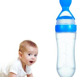 Baby Spoon Bottle BPA Free Non Toxic Silicone Squeeze Baby Feeding Bottle - silicone-20