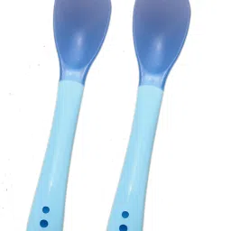 Silicone Tip Heat Sensitive Silicone Spoons | Temperature Sensing Spoons | Spoon Set - Pack of 2 (Blue)- Silicone-17